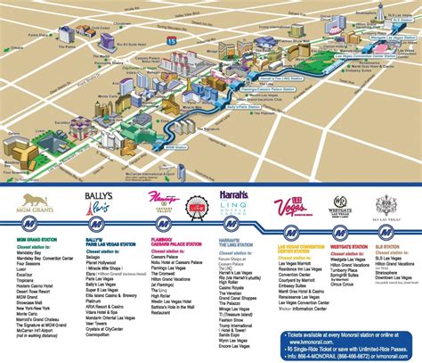 MAP Hotels On The Vegas Strip Map